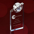 Globe Axis Crystal Award - 8"x4"x1 1/2"